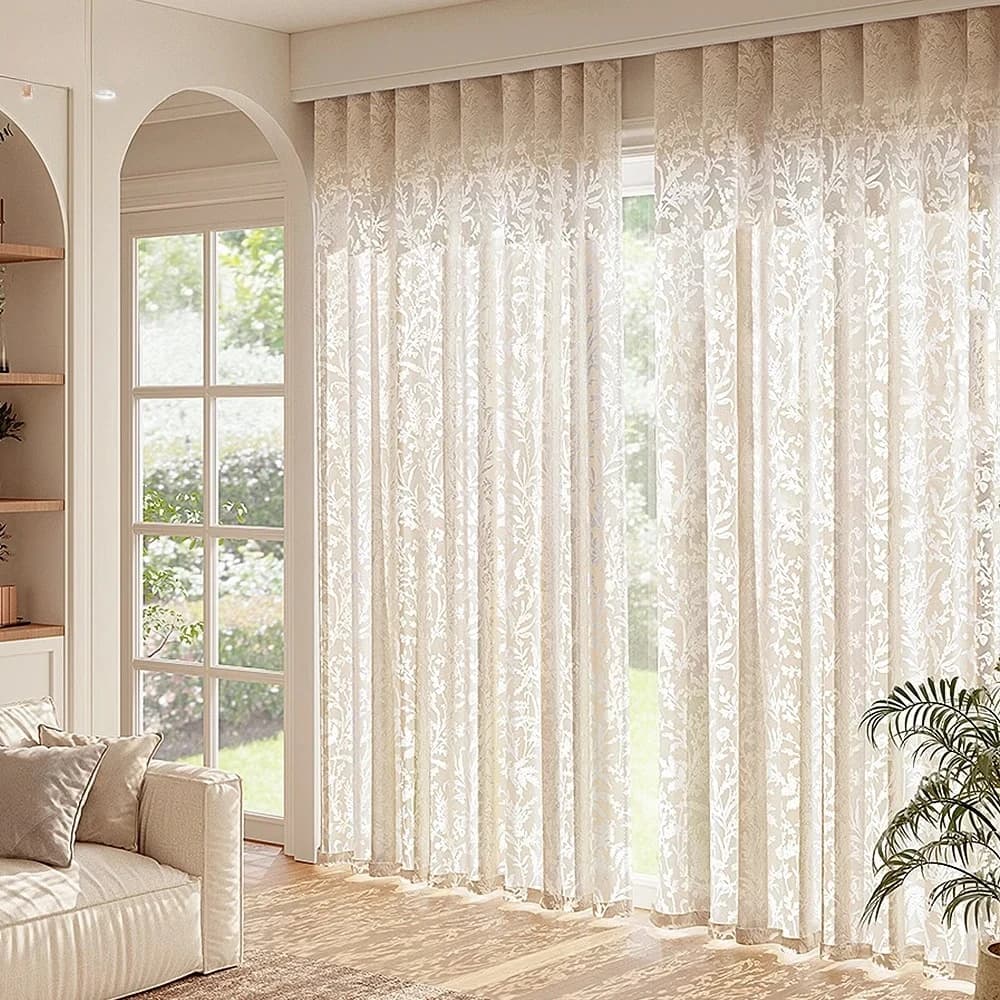 Tende Trasparenti in Stile Francese per Finestre, Romantiche Tende in Voile per Soggiorno, Cortinas Rideaux, Drappeggi Traslucidi Decorativi