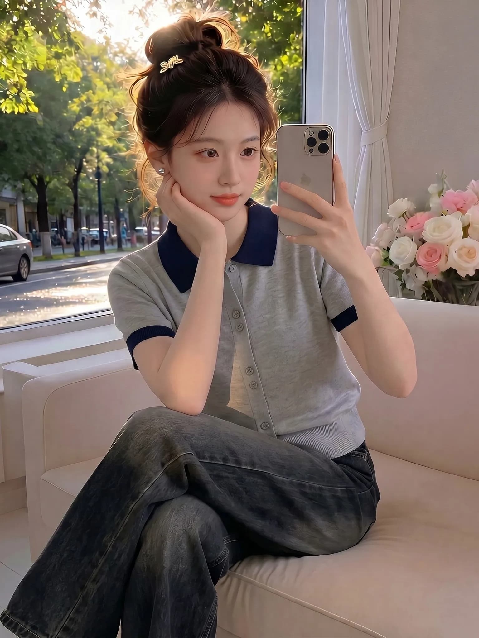 Unique Knitted Short Sleeve T-Shirt Women's Fashionable Color Block Summer New Style Youthful Korean Version Breathable Casua...