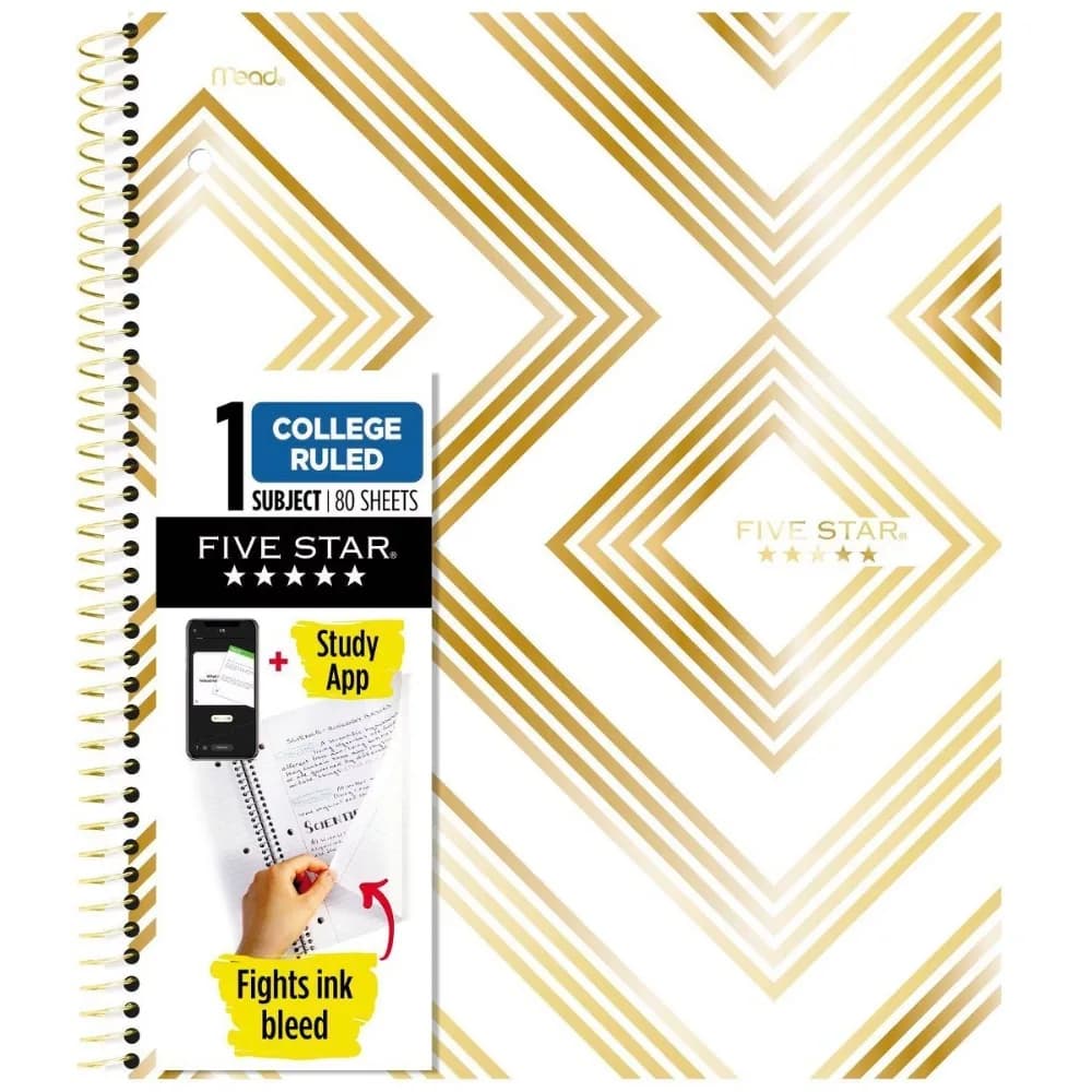 Five Star Fashion Notebook 80ct Style, School Supplies
