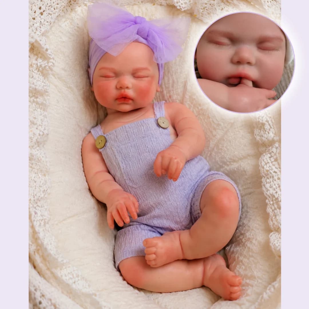 20 Inches Cuddly Close Eyes bebê reborn de silicone sólido Girl Doll With Open Mouth Painted & Unpainted Skin Soft Newborn Doll