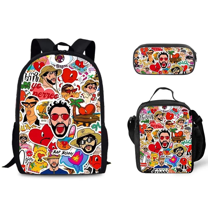 Un Verano Sin Ti backpack, pencil case, ice pack, three piece set, new large capacity for primary and secondary school students