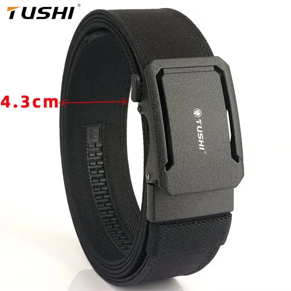 TUSHI marca 4.3 Pistola larga ispessita appesa cintura in tessuto di nylon a doppio strato versatile cintura da uomo con fibbia automatica tattica esterna