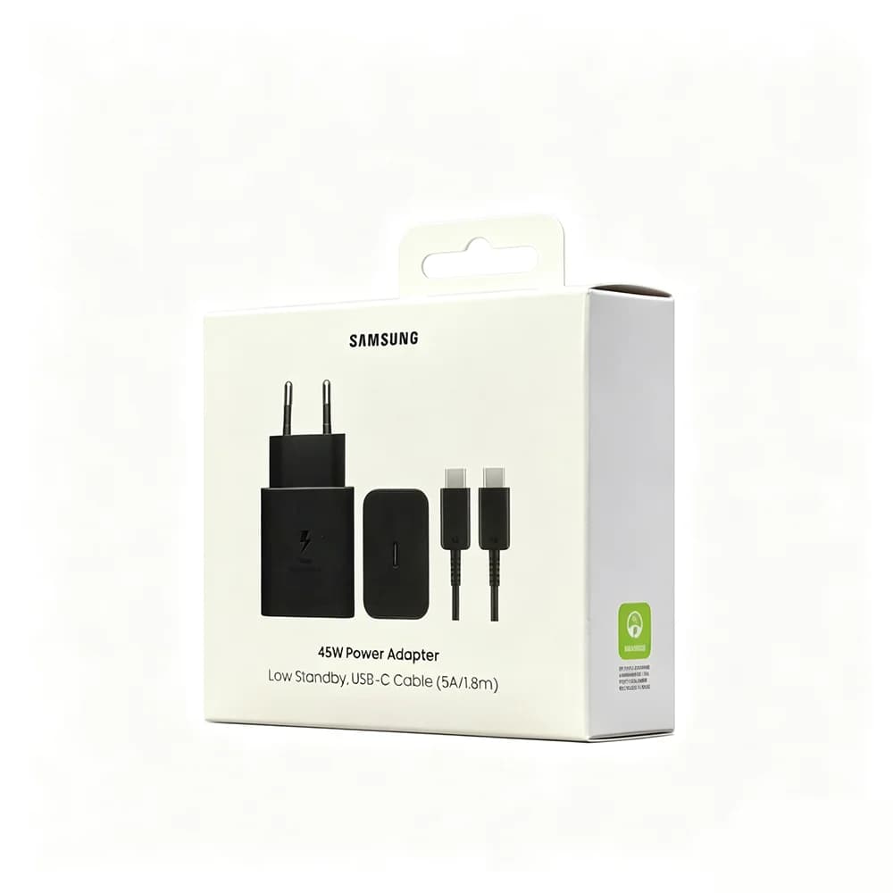Caricabatterie PD da 45W a Basso Consumo per Samsung Galaxy S26 Ultra Plus S25 S24 S23 A57 A37 A17, Adattatore EU con Cavo Type-C da 5A