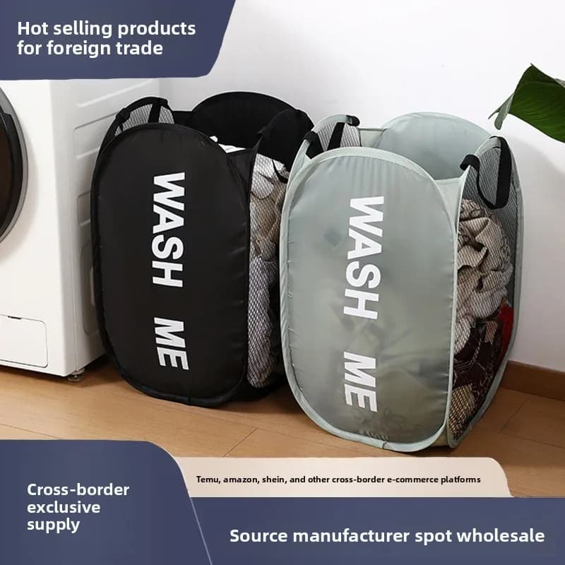 Foldable linen bag printed on two sides, basket for dirty clothes, for dormitory, bedroom, organizer for toys of plush
