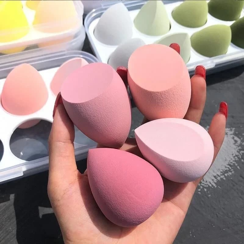 Spugne per la bellezza del viso da 4/8 pezzi, frullatore per trucco flessibile, puff multiuso per crema per il fondotinta, accessori per il trucco quotidiano da donna
