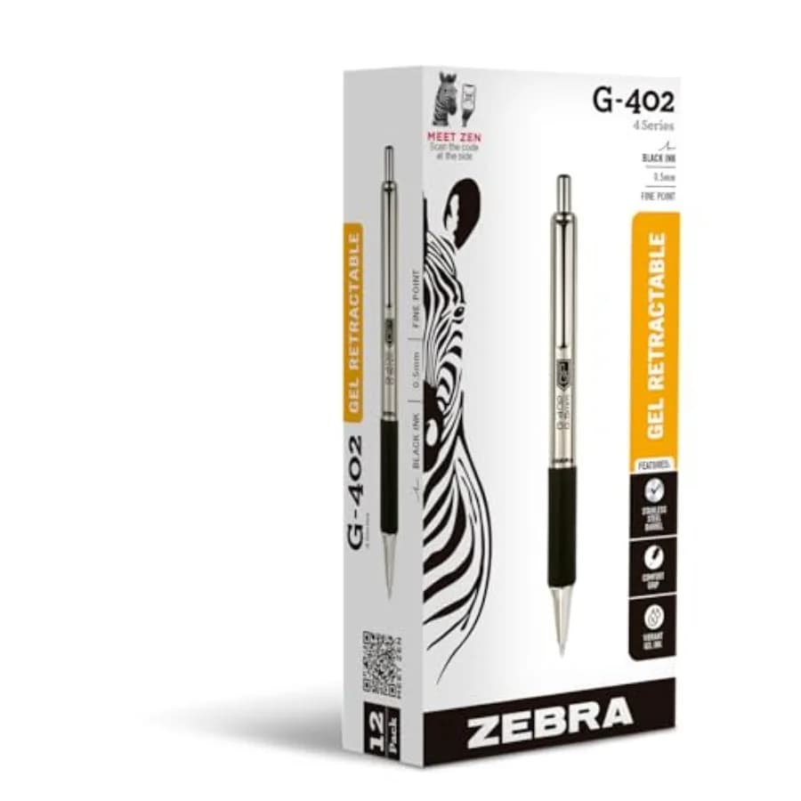 Penne Gel Retrattili STEEL G-402 - Punta Fine da 0,5 mm - Inchiostro Scorrevole - Inchiostro RPI per Scrittura Senza Sbavature o Macchie - Penna in Acciaio Inossidabile