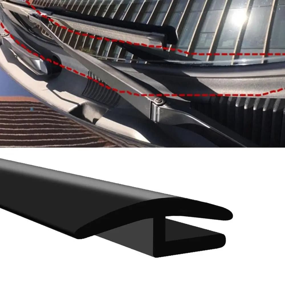 1.7M/5.6Ft Length Car Windshield Cowl Rubber Seal Strip Rubber Black Car Weather Stripping Noise Reduction H-Shape Profile
