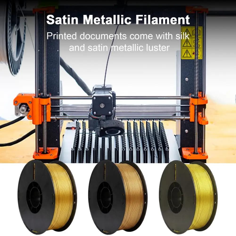 PLA 3D Printer Filament, 1Kg Spool, 1.75mm, Neatly Wound 3D Printing Metallic Silk Filament, Fit Most FDM 3D Printers