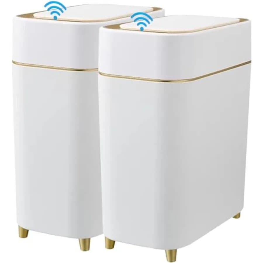 Cestino Automatico Compatto con Coperchio Senza Contatto - Bidone Intelligente per Bagno, Camera da Letto, Lavanderia e Piccoli Spazi
