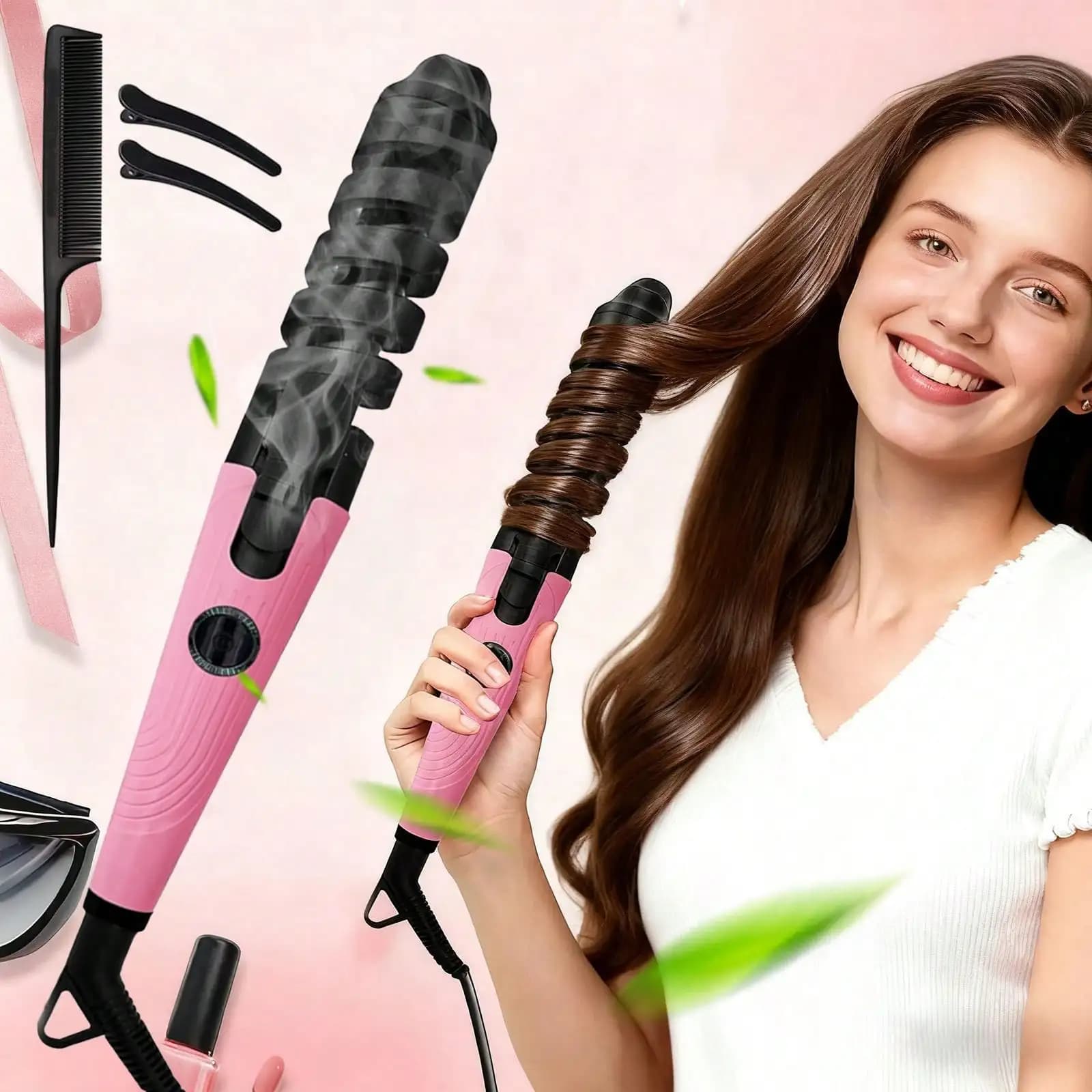 Ferro Arricciacapelli Elettrico Rapido a Spirale | Strumenti per lo styling dei capelli, regali per donne, bigodini per capelli, piastra per capelli