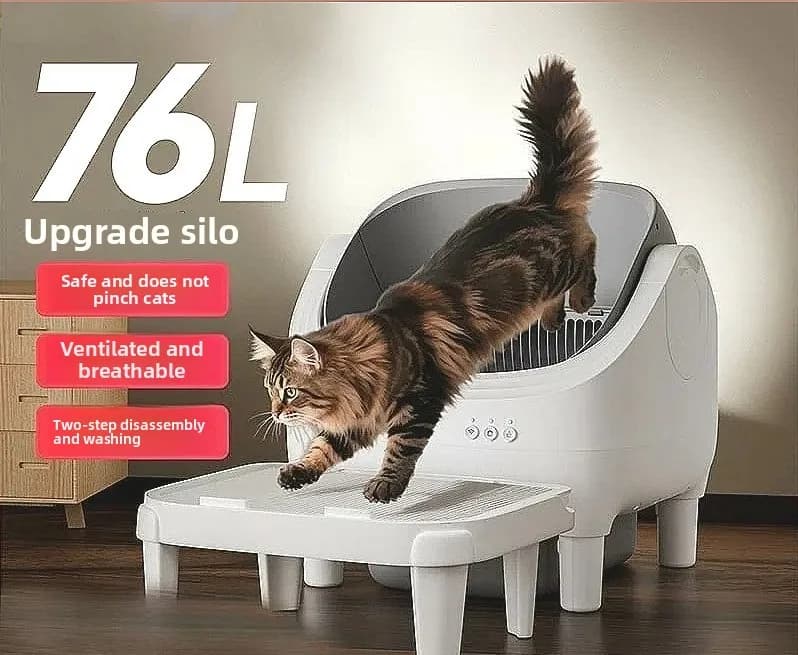 Nuovo tipo di lettiera intelligente aperta super grande, adatta per gatti multipli, lettiera autopulente automatica, toilette per gatti