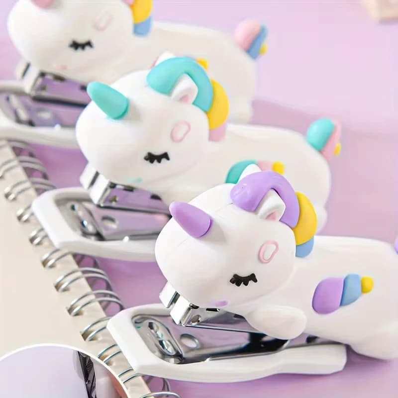 Stylish Mini White Stapler, Multifunctional, Suitable For Office And School Supplies, Cute Stationery And Creative Gifts