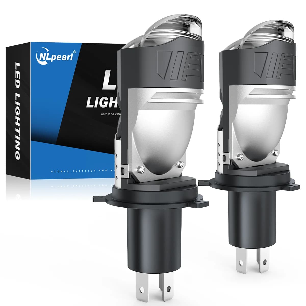 2 Pz H4 Bi LED Mini Lente Del Proiettore LED Lampadina Del Faro Dell'automobile Canbus 9003 HB2 Abbagliante Fascio Basso Turbo Auto Lampadina fendinebbia lampadina 12 V