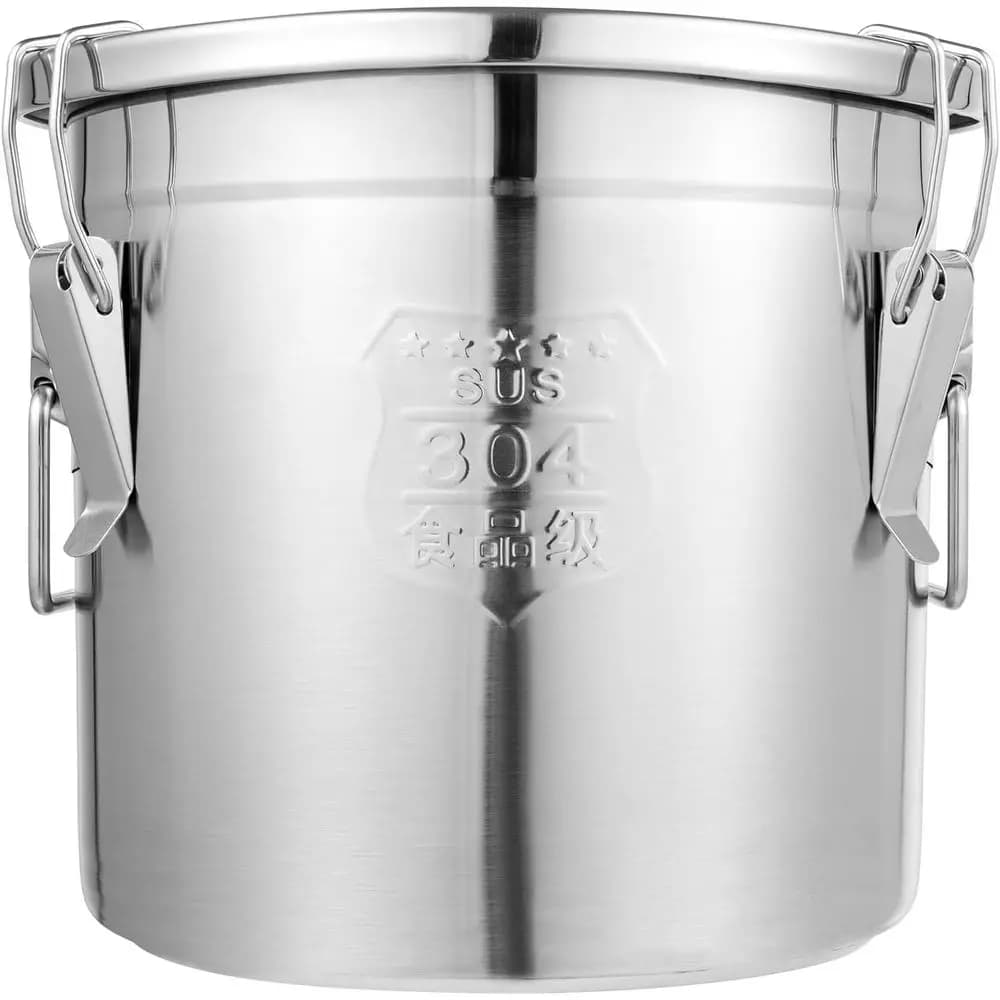 Contenitore Ermetico in Acciaio Inox da 12L, Secchio Multifunzionale Portatile per Cereali, Farina, Zucchero e Altro