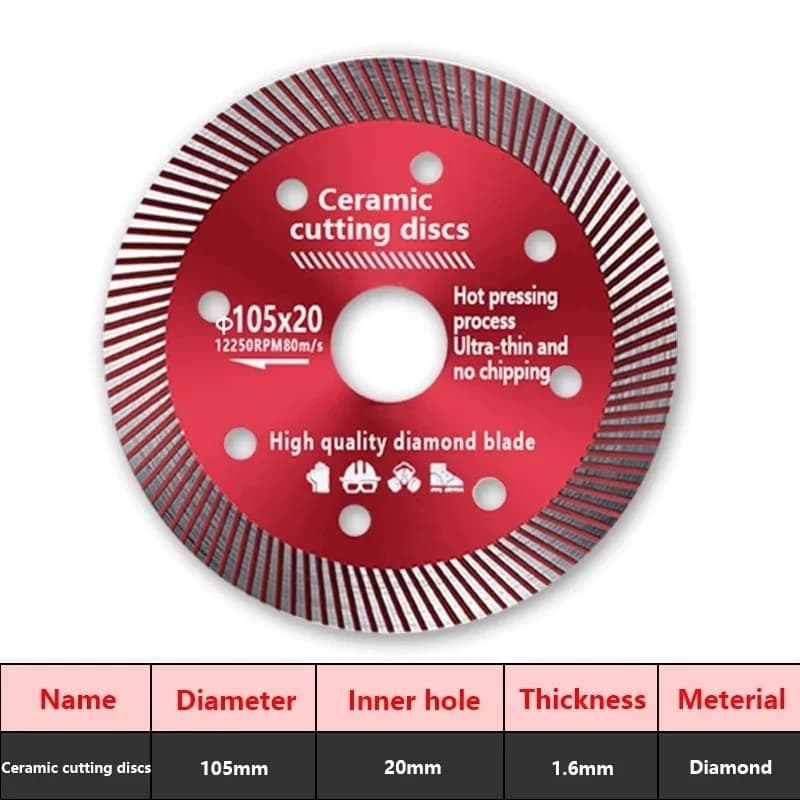 105mm Turbo Lama per sega diamantata Disco per piastrelle in porcellanato Lame da taglio per marmo granito ceramico per smerigliatrice angolare Lama per sega diamantata