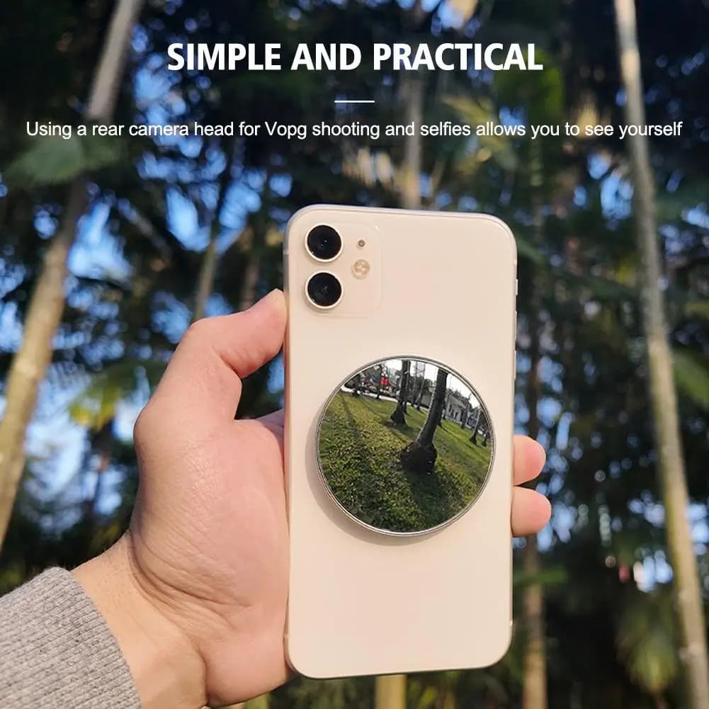 Universal Smartphone Magnetic Selfie Mirror For Back Camera Slim Phone Convex Mirror Selfie Vlogging Tool Portable Selfie Mirror