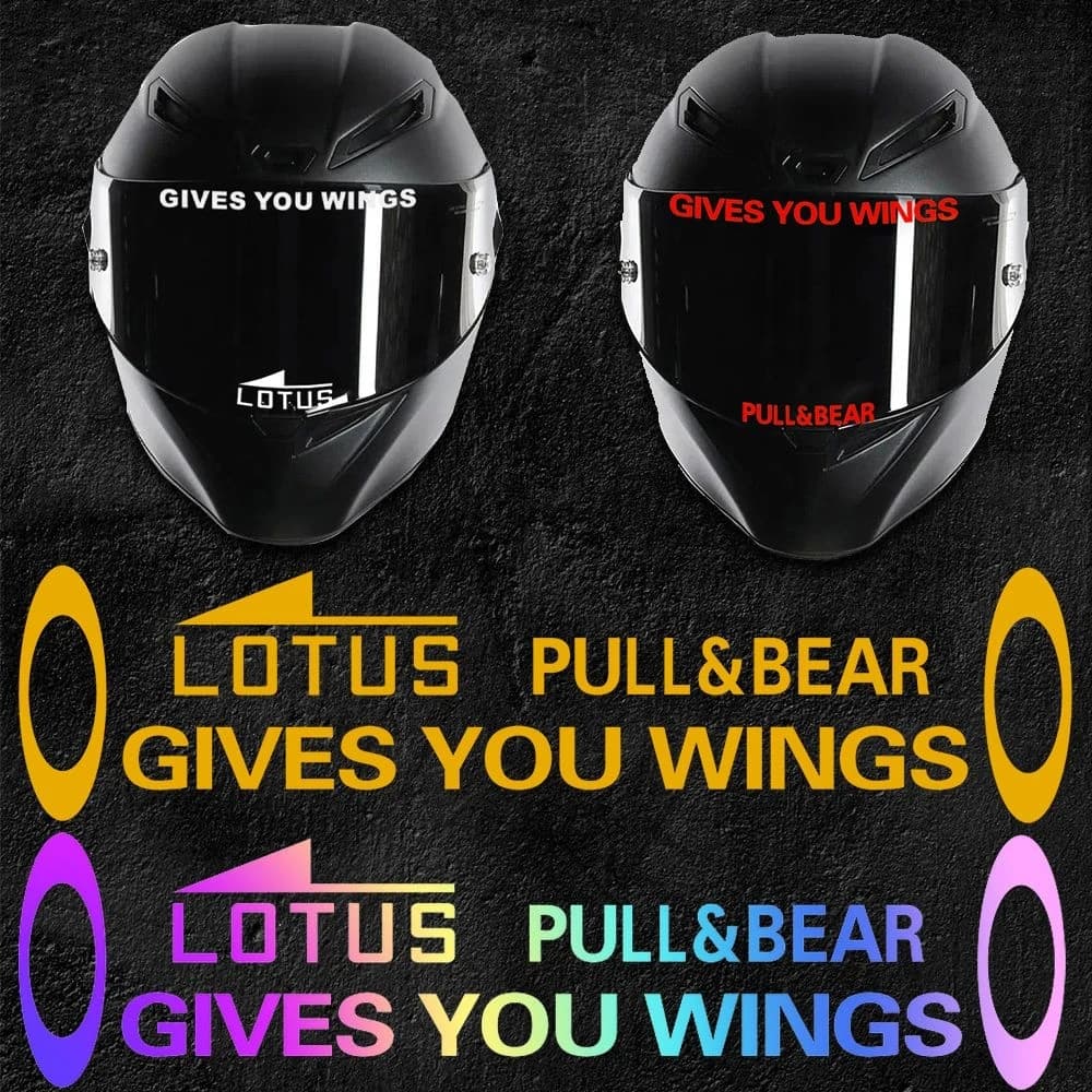 FOR GIVES YOU WINGS Motorcycle electric bike helmet diy lens patch Marquez waterproof Reflective Decorative patch