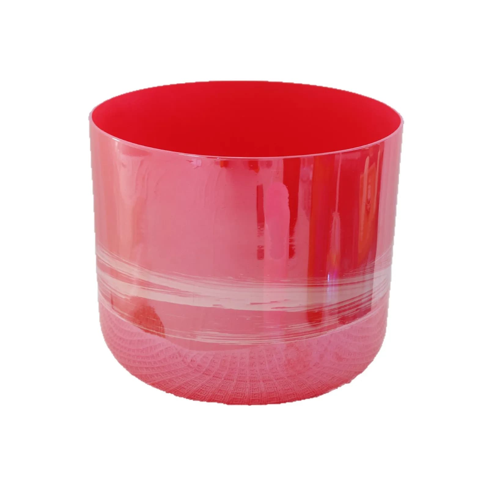Pink & White Hand‑Made Original Design Crystal Singing Bowl, White Noise Healing Sound Bowl for Yoga Meditation & Sanskrit Sound Therapy