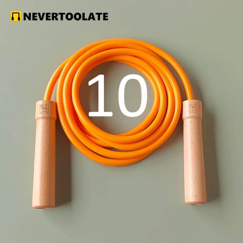 1 lbs 500 gram heavy 10mm thick super long 3.2 meters rope length between handles wooden rope handle for jumping with ball bearing