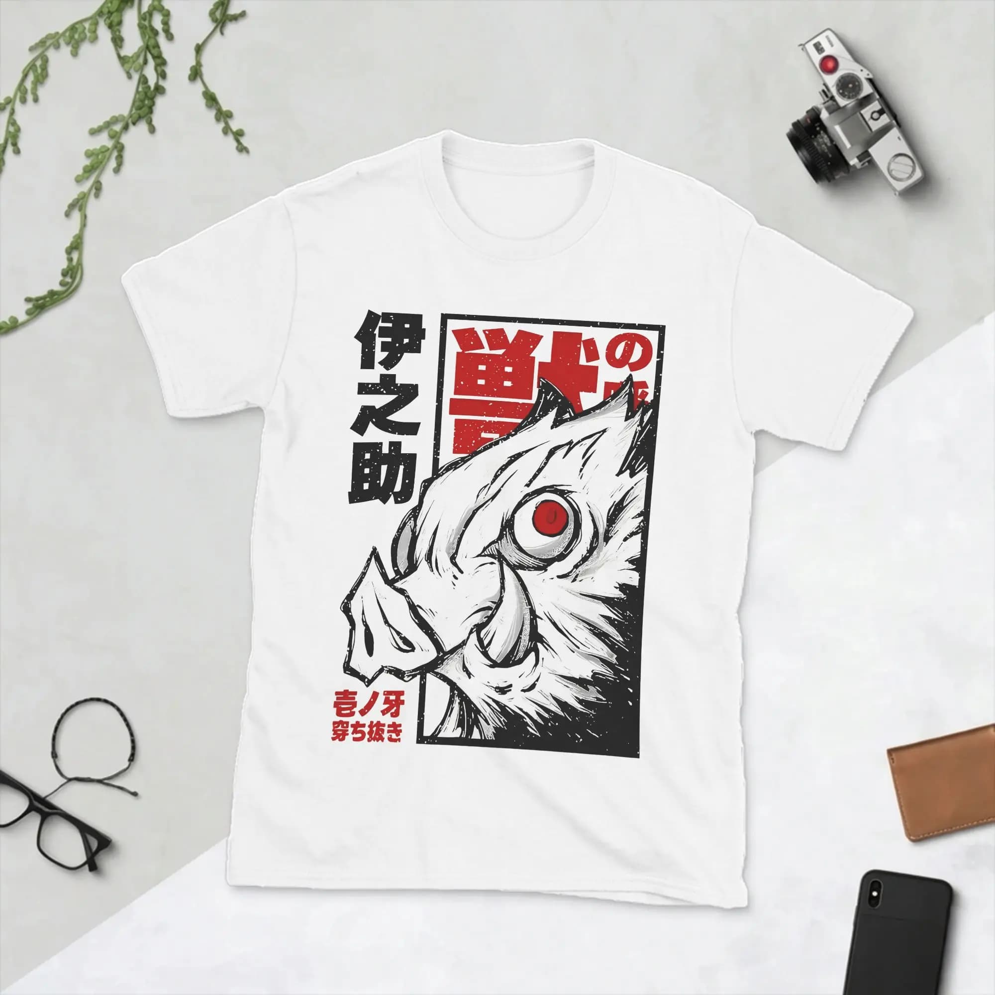 Demon Slayer Inosuke Kanji Magliette da uomo Manga Humor Tee Shirt T-shirt girocollo a maniche corte T-shirt classiche in cotone 100%