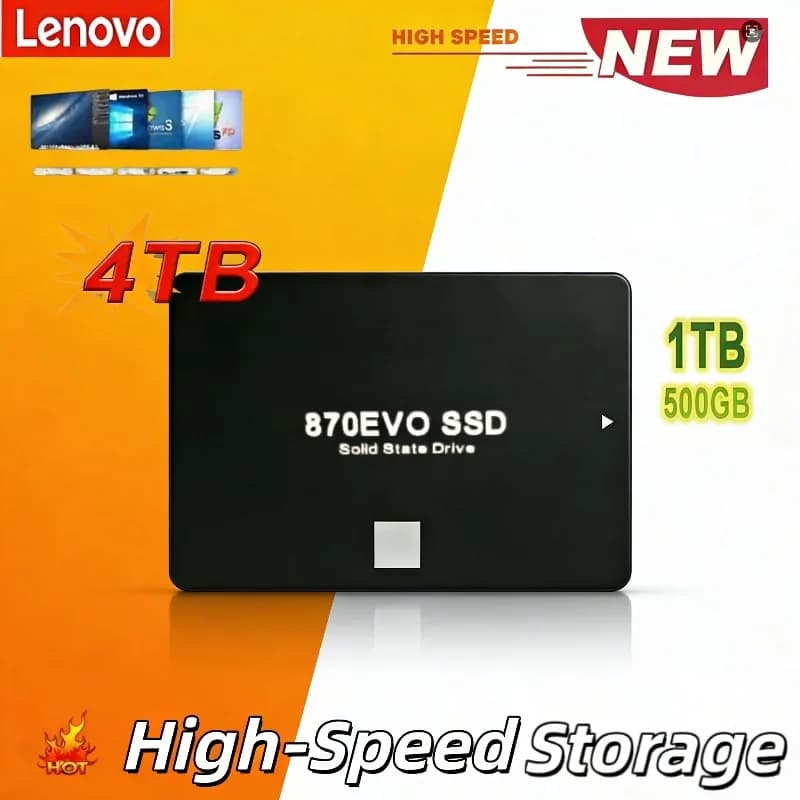 Lenovo SSD 870 EVO Disco a Stato Solido Interno HDD Disco Rigido Sata3 2.5 Pollici 1TB2TB4TB Per Laptop Microcomputer Desktop