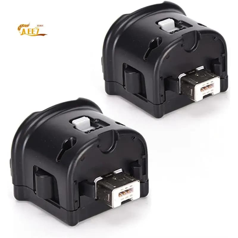 AEE7-For Wii Motion Plus Accelerator Adapter, 2 Packs Upgraded Motion Attachment For Wii Remote Sensor Controller Black
