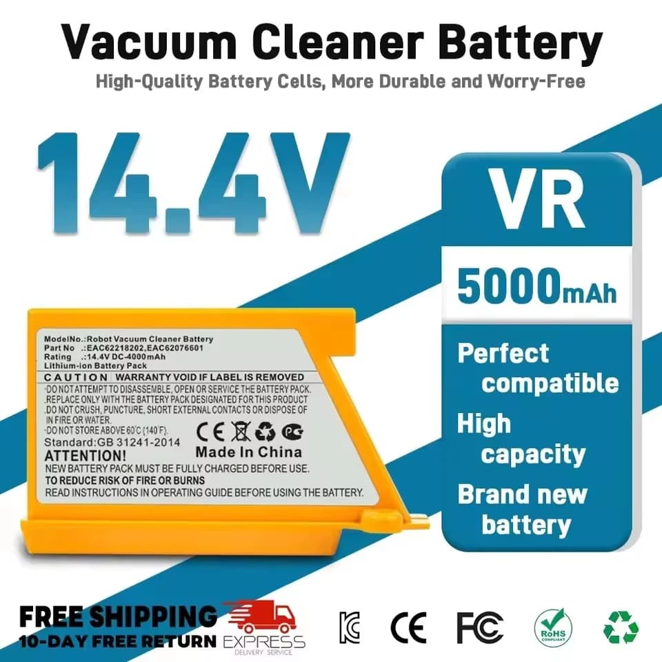 5000mAh 14.4V Replacement Battery for LG VR6260LVM/VR6540LV/R76CIM/VR5940L Robot Vacuum & Mop EAC62218205.