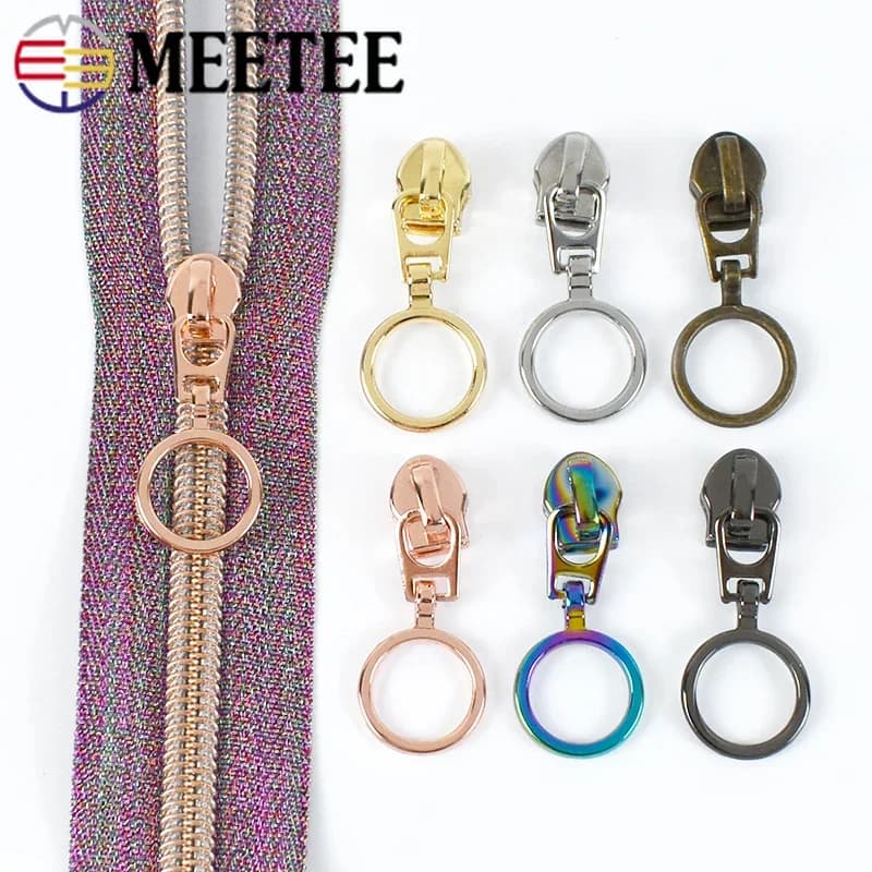 5/10/20 pezzi 5 # Cursori per cerniere per cerniere in nylon O Ring Cerniere Tira Kit di riparazione per borse per giacche Estrattore per testa con cerniera Accessori per cucito fai-da-te