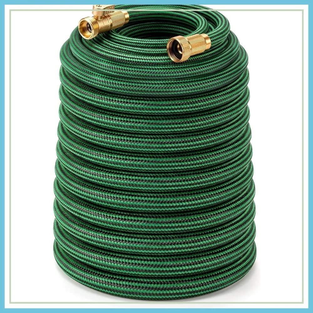 Tubo da Giardino NON ESPANDIBILE da 30 m, Tubo Flessibile Resistente, Tubo Ibrido Leggero Anti-Aggrovigliamento con Rivestimento in Tessuto Durevole, Anti-Perdita