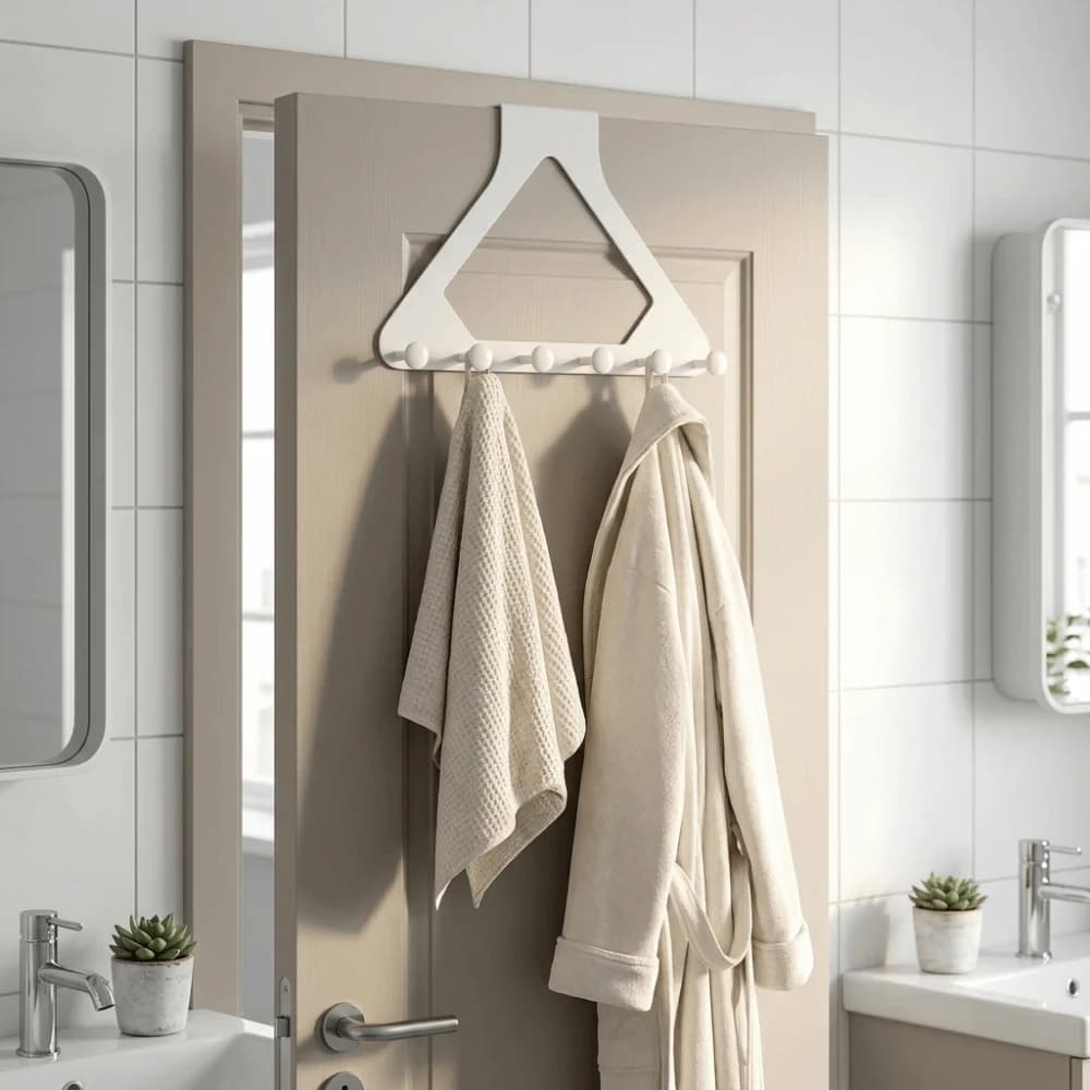 Punch Free Clothes Hooks No-drill Traceless Design Wall Mounted Hanger Triangle Door Storage Hook Behind The Door
