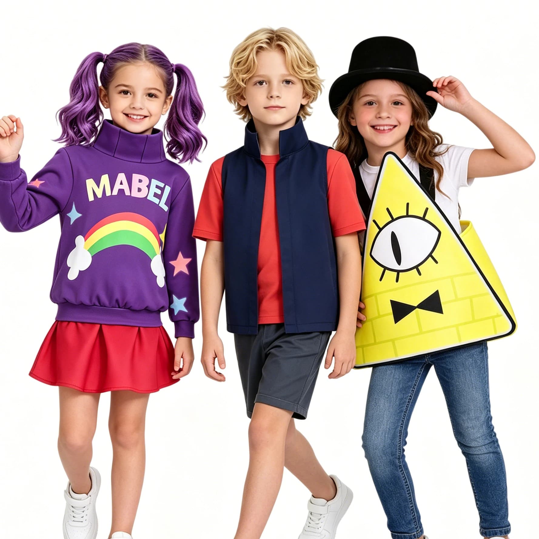 Anime Gravity Falls Cosplay Costume Bill Cipher Dipper Mabel Pines Cosplay Sweater Skirt Set Halloween Party Dress Costume