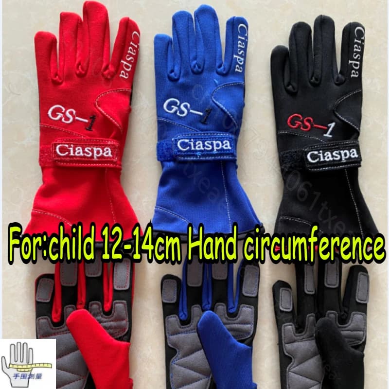 Guanti da corsa per kart per bambini, guanti da corsa per moto/veicoli fuoristrada ignifughi e antiscivolo12-14 cm Circonferenza delle mani