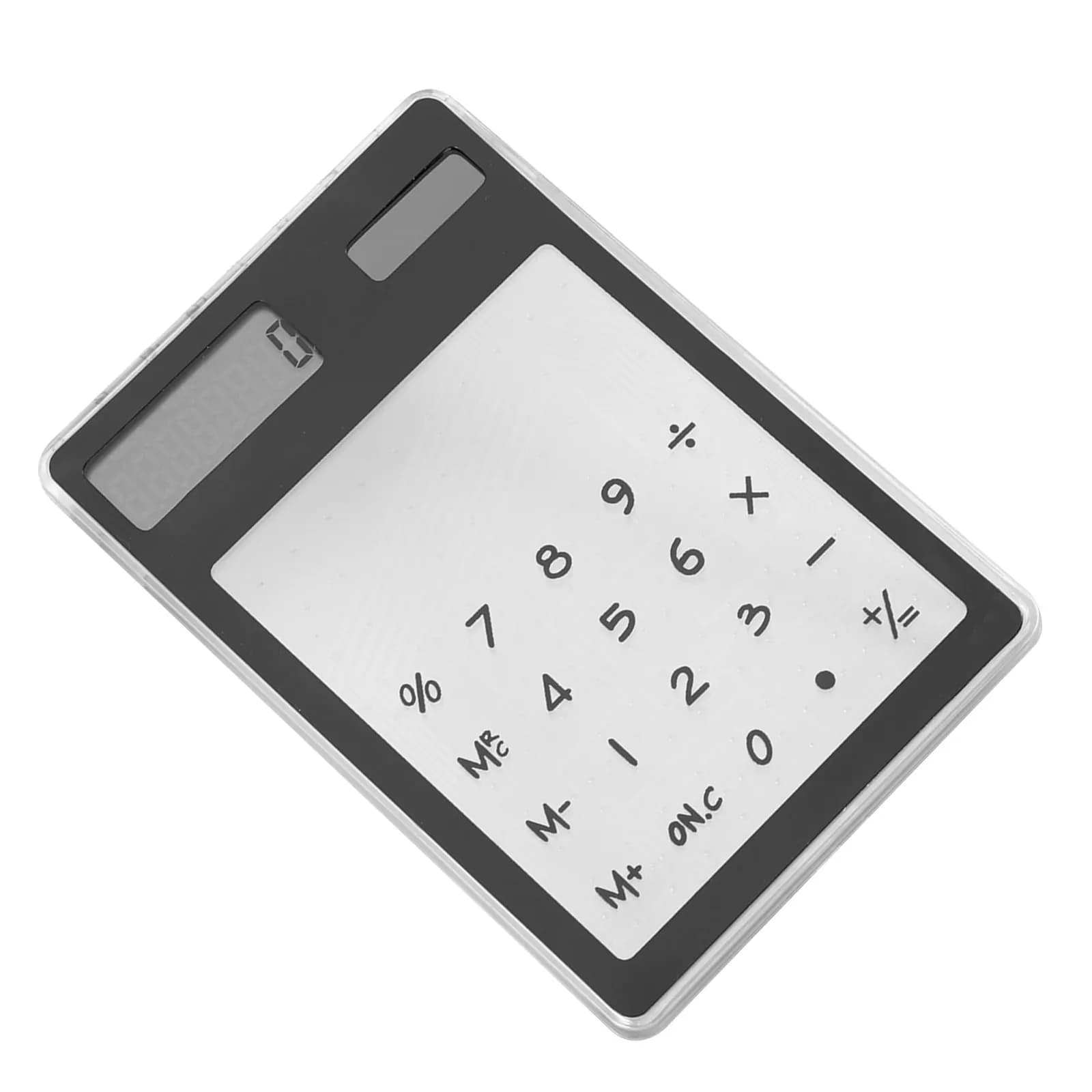 Calcolatrice solare con pannello touch trasparente, schermo LCD a 8 cifre, funzione di accensione/spegnimento automatica, leggera e portatile per casa e ufficio