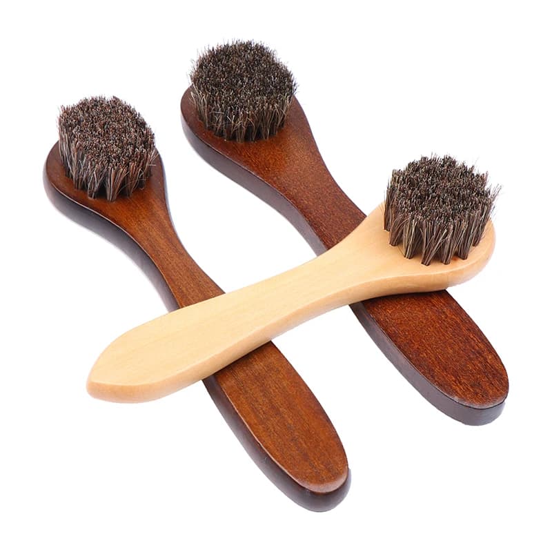 1 piece shoe and boots brush, for cleaning and removing dust, durable, with long wooden handle and horsehair bristles