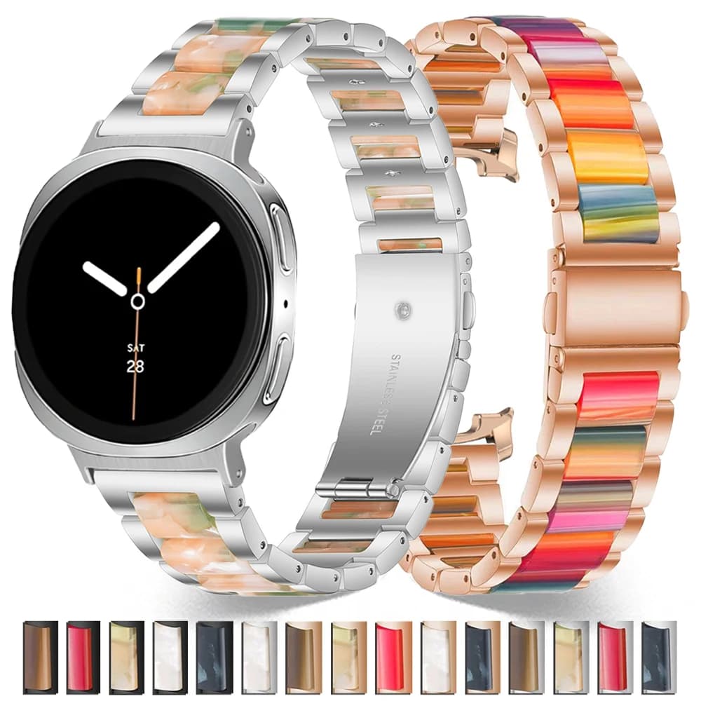 Women's Resin Strap for Samsung Galaxy Watch 8 Classic 46mm 8 44mm 40mm Stainless Steel Bracelet for GALAXY Ultra 47mm 2025