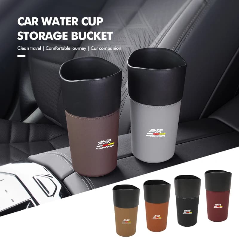 Car Trash Can Central Console Dust Case Water Cup Storage Holder For Honda Mugen Accord Civic CRV Crosstour HRV City Jazz