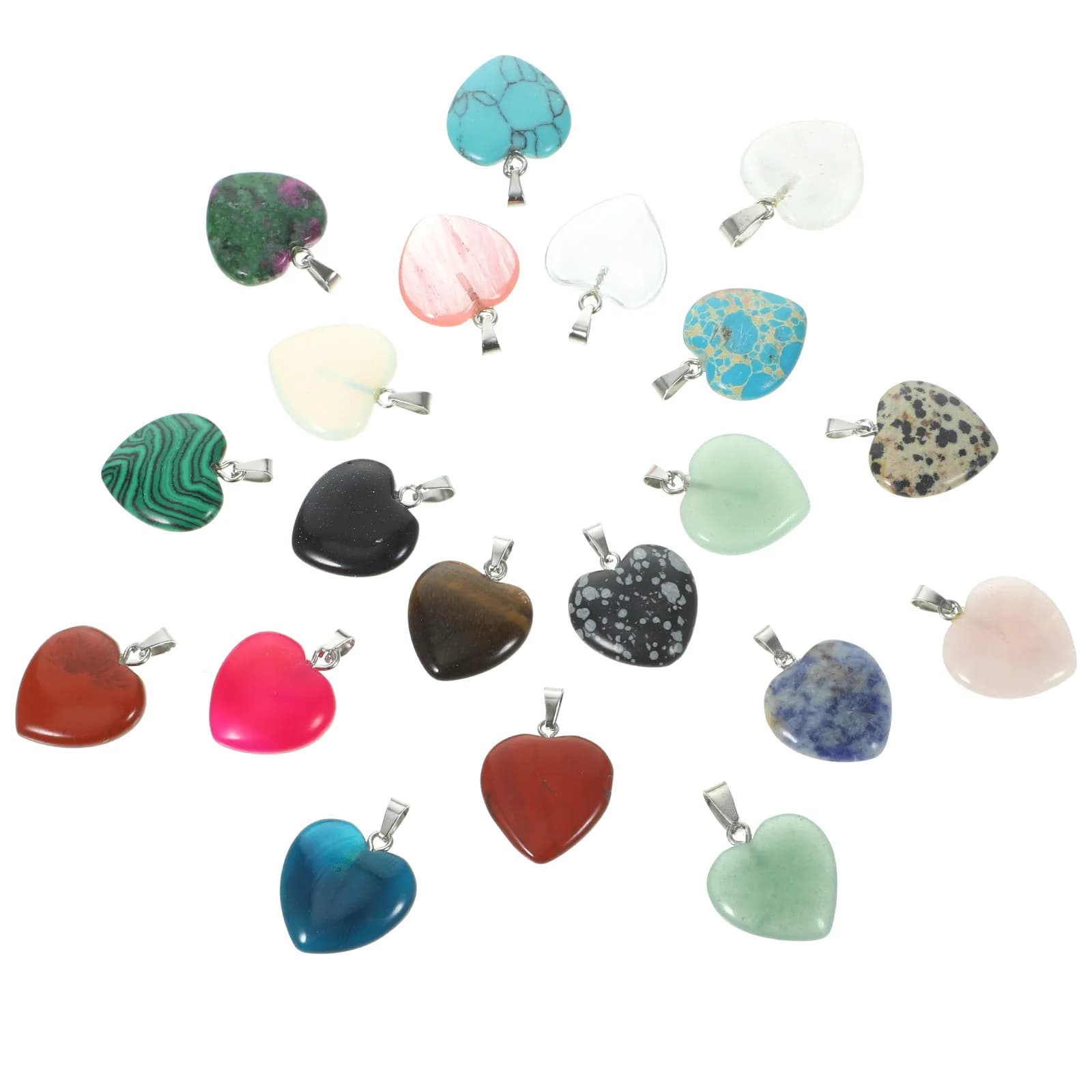 20 Pezzi Ciondolo a Cuore in Cristallo per Collane Fai da Te, Bracciali, Catene per Maglioni, Decorazioni Artigianali, Adorabile Charm, Ornamento Pendente, Accessorio