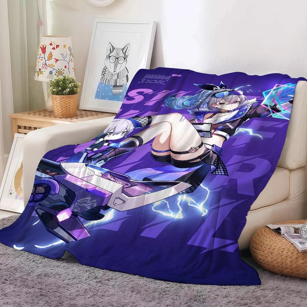 Honkai Star Rail Silver Wolf Blanket Warm Soft Suitable For Bedroom Sofa Bed Living Room Office Travel Camping Gifts