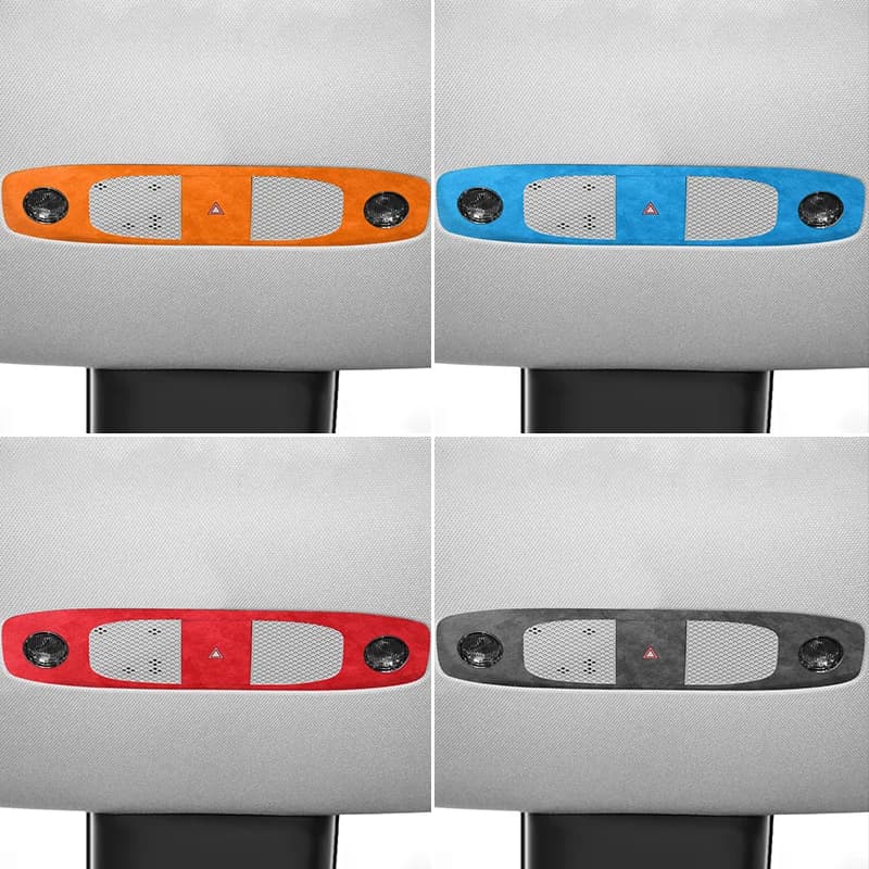 Realizzato in Alcantara per Tesla Model 3 (2019-2023)/Y(2019-2024) Pannello di controllo della luce di lettura Trim Adesivo Accessori interni per auto