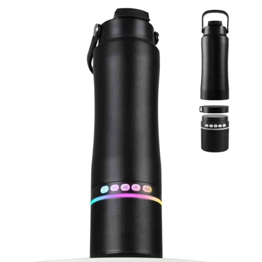 Borraccia con altoparlante portatile integrato - Borracce termiche modulari con manico, altoparlante con abbinamento TWS BT5.3 e acciaio inossidabile