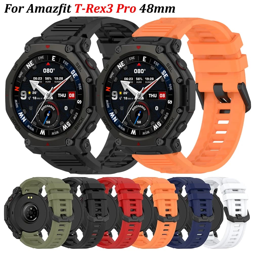 Fascia in silicone per T-rex 3 pro 48mm cinturino sportivo elastico per Amazfit T-rex3 Pro 48mm accessori di ricambio per braccialetto Smartwatch