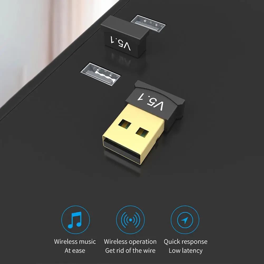 Adattatore USB Bluetooth 5.1 Trasmettitore Ricevitore Audio Bluetooth Dongle Bluetooth Adattatore USB wireless per computer PC portatile