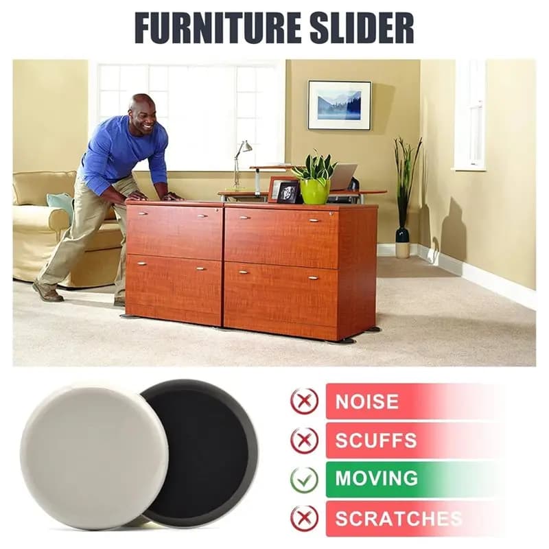 KYCOR-Furniture Sliders,12 Pcs 3 1/2" Pads For Hardwood Floors, Protector Chair Legs Pads