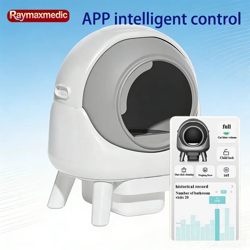 Lettiera Intelligente Raymax per Gatti con Pulizia Automatica e Controllo tramite APP, Supporta WiFi 2.4G, Grande Toilette Completamente Automatica per Gatti