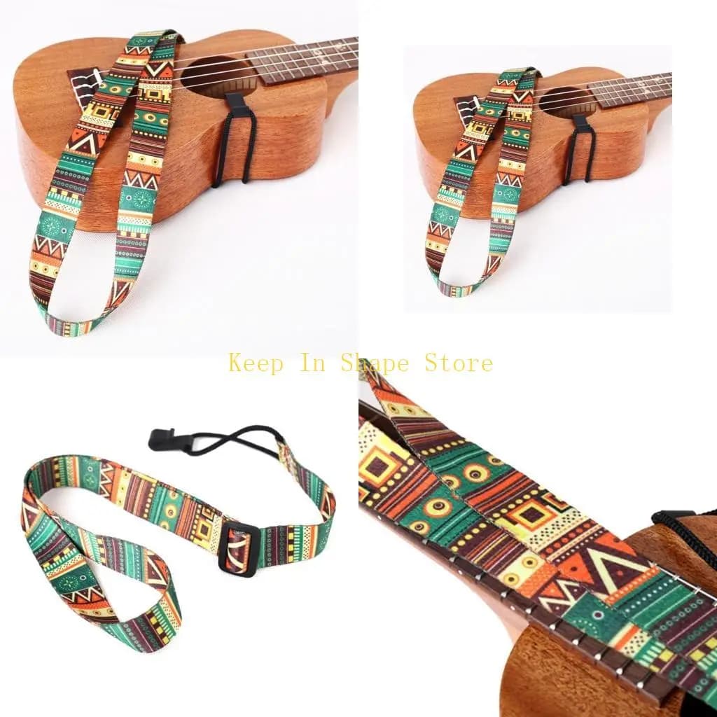 U1JC Regolable Ukulele Strap for Kids Ethnic Clip sulla spalla ukulele
