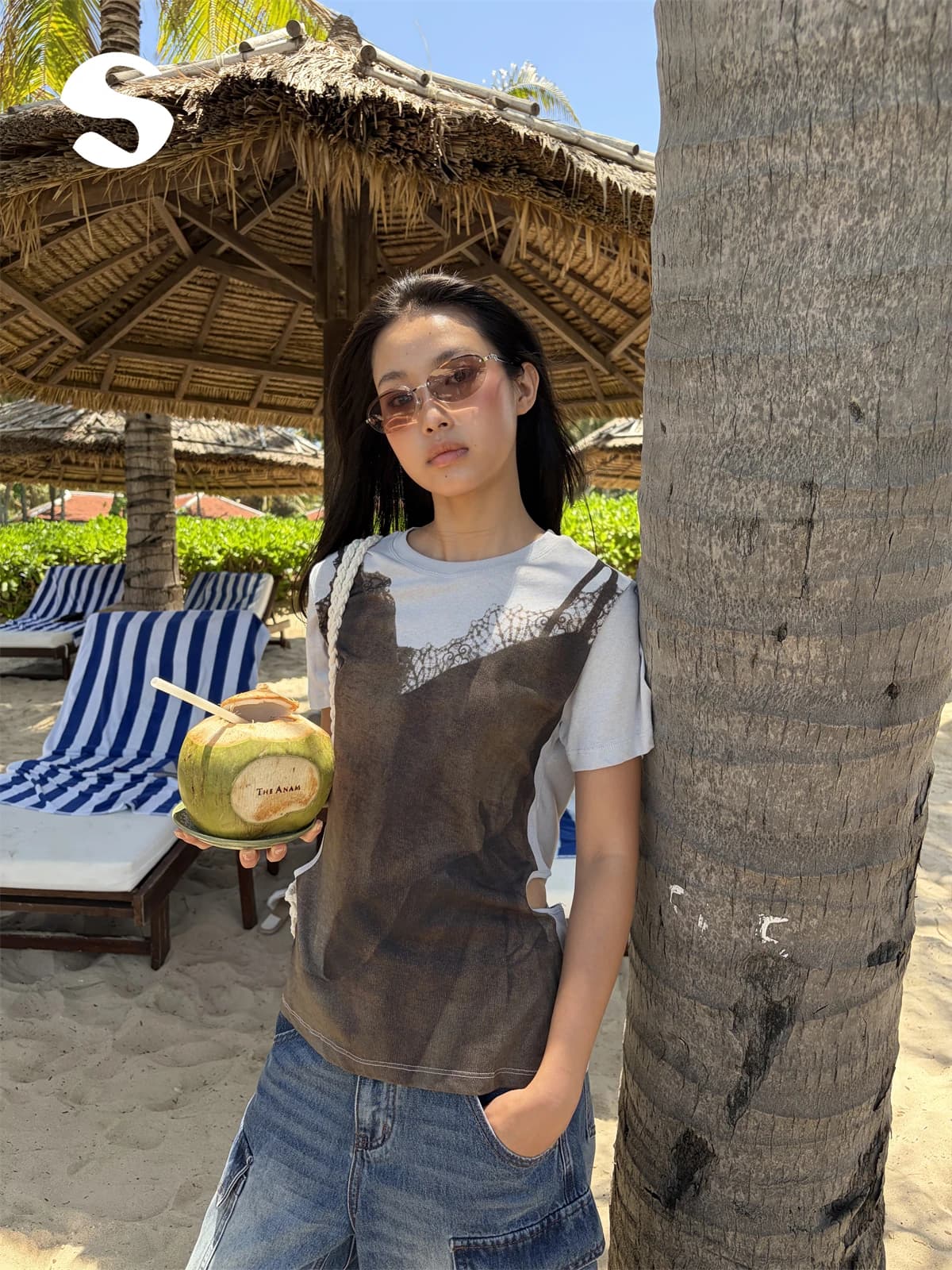 Korean Style Lace Trim Short Sleeve T-Shirt Women's Top Casual Loose Fit Breathable Print Design Summer Fashion Sleep at 11