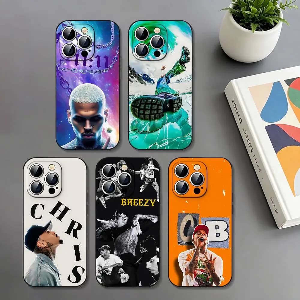 Custodia Protettiva Nera Antiurto Sottile Singer C-Chris B-Brown per iPhone 17 16 15 14 13 12 11 X XR XS Max Pro Max Plus Mini