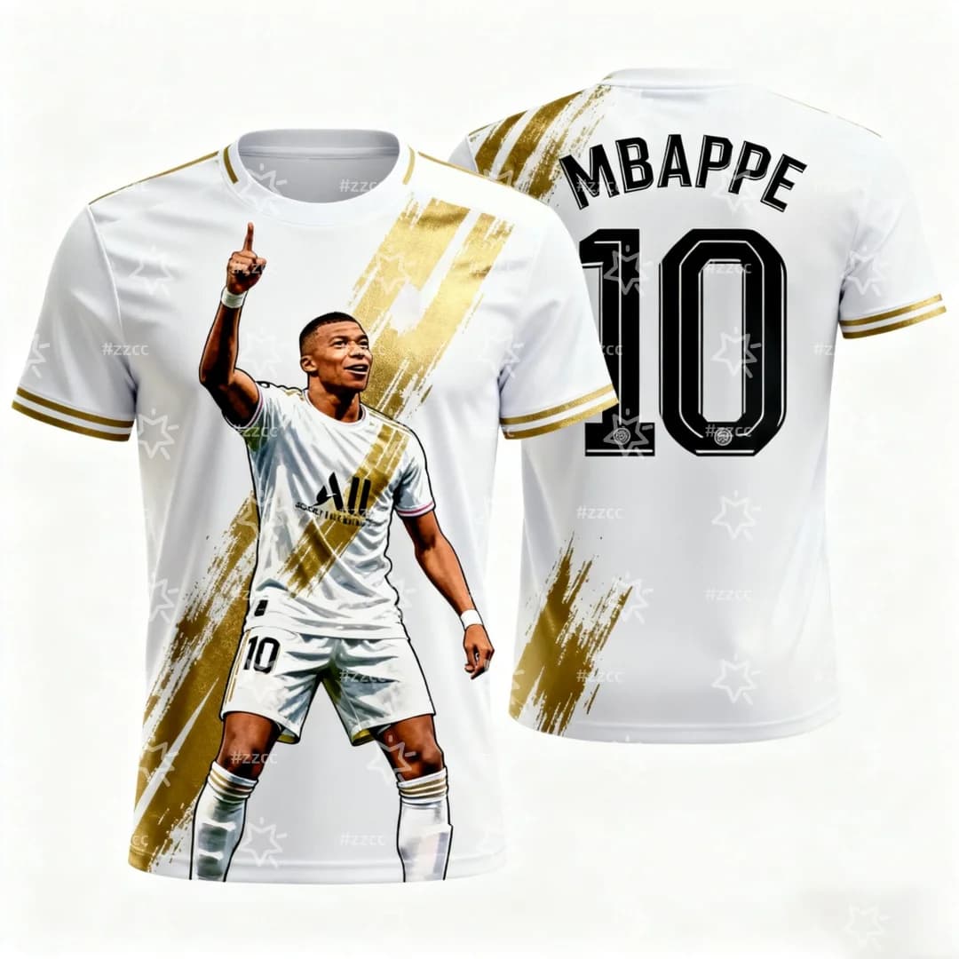 Maglia da calcio commemorativa del club dell'uniforme da allenamento del partita di Mbappe Sport Dry Quickly T-shirt da uomo Abbigliamento per bambini Tee Y2k
