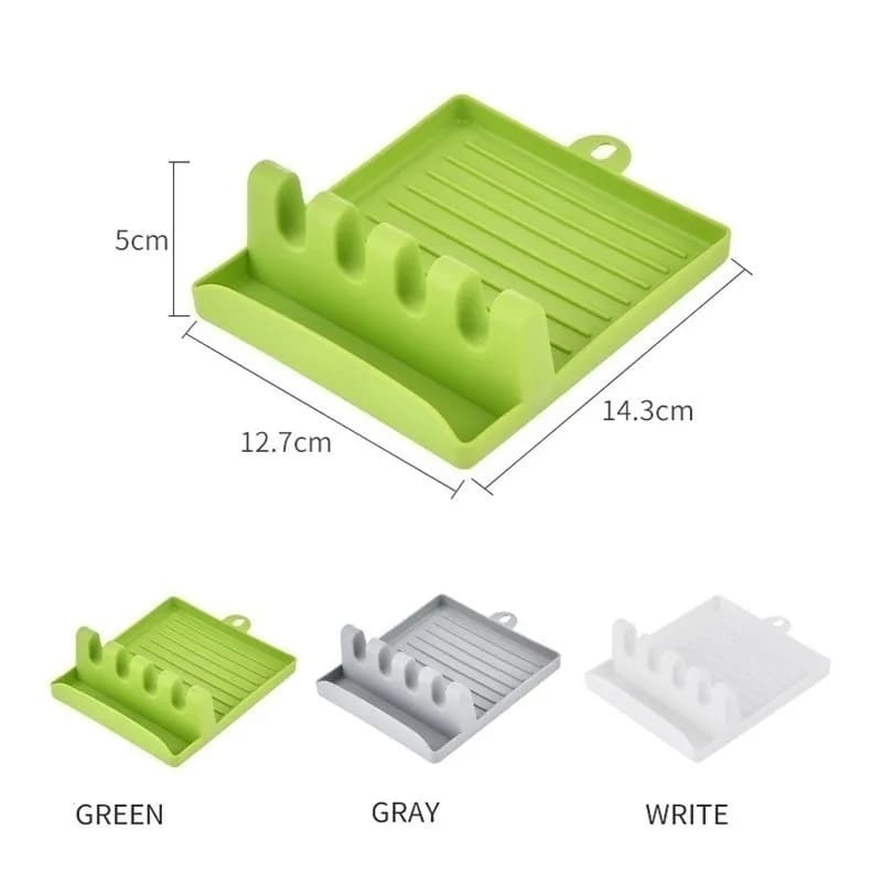1/2/5pcs Kitchen Spoon Holders Fork Spatula Rack Spoon Shelf Organizer Pot Clips Plastic Chopsticks Holder Non-slip Spoons Pad