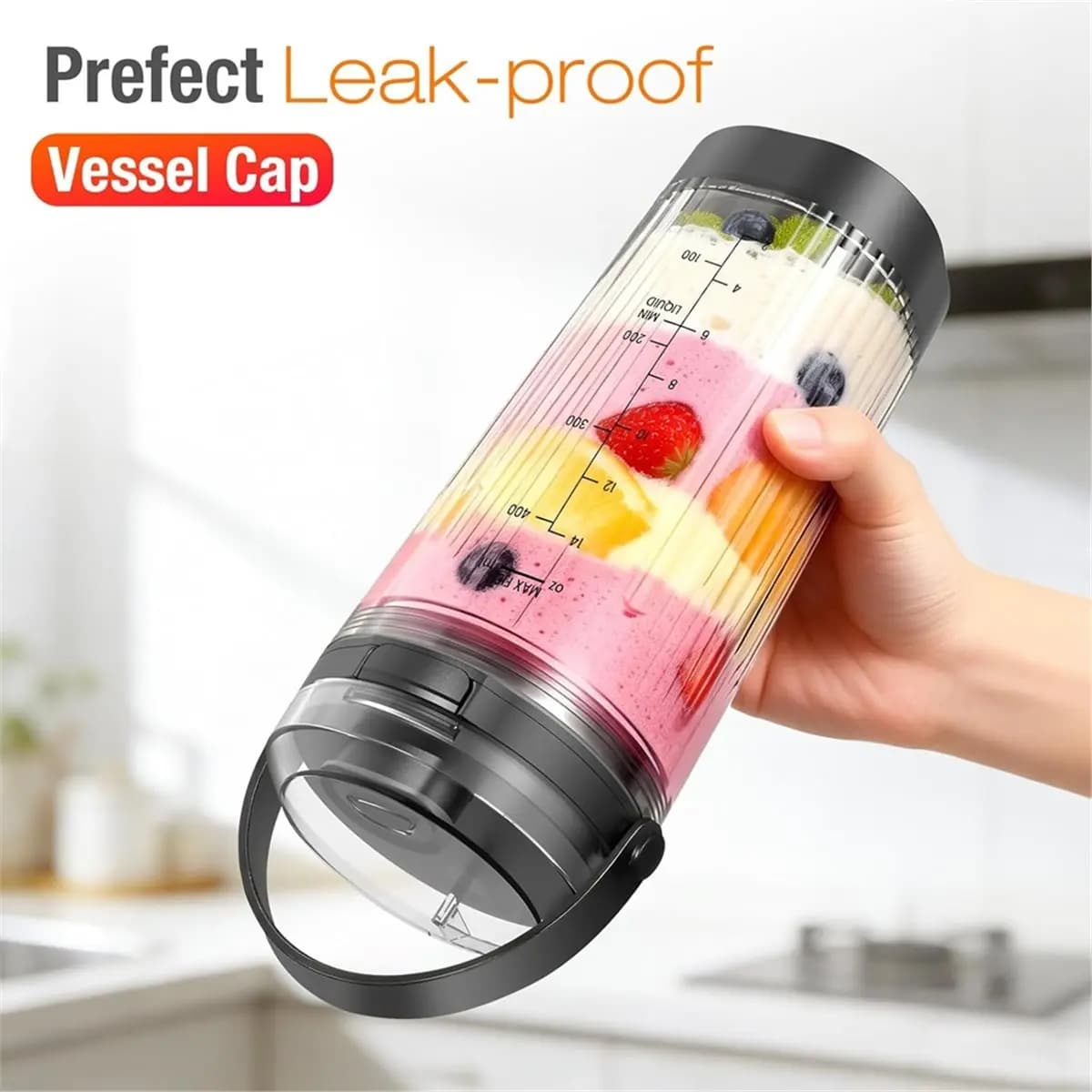 [A99U] Blender Cup,18oz Blending Vessel with Sip & Seal Lid for Portable Blender BC100 Series & BC151 Series Blue